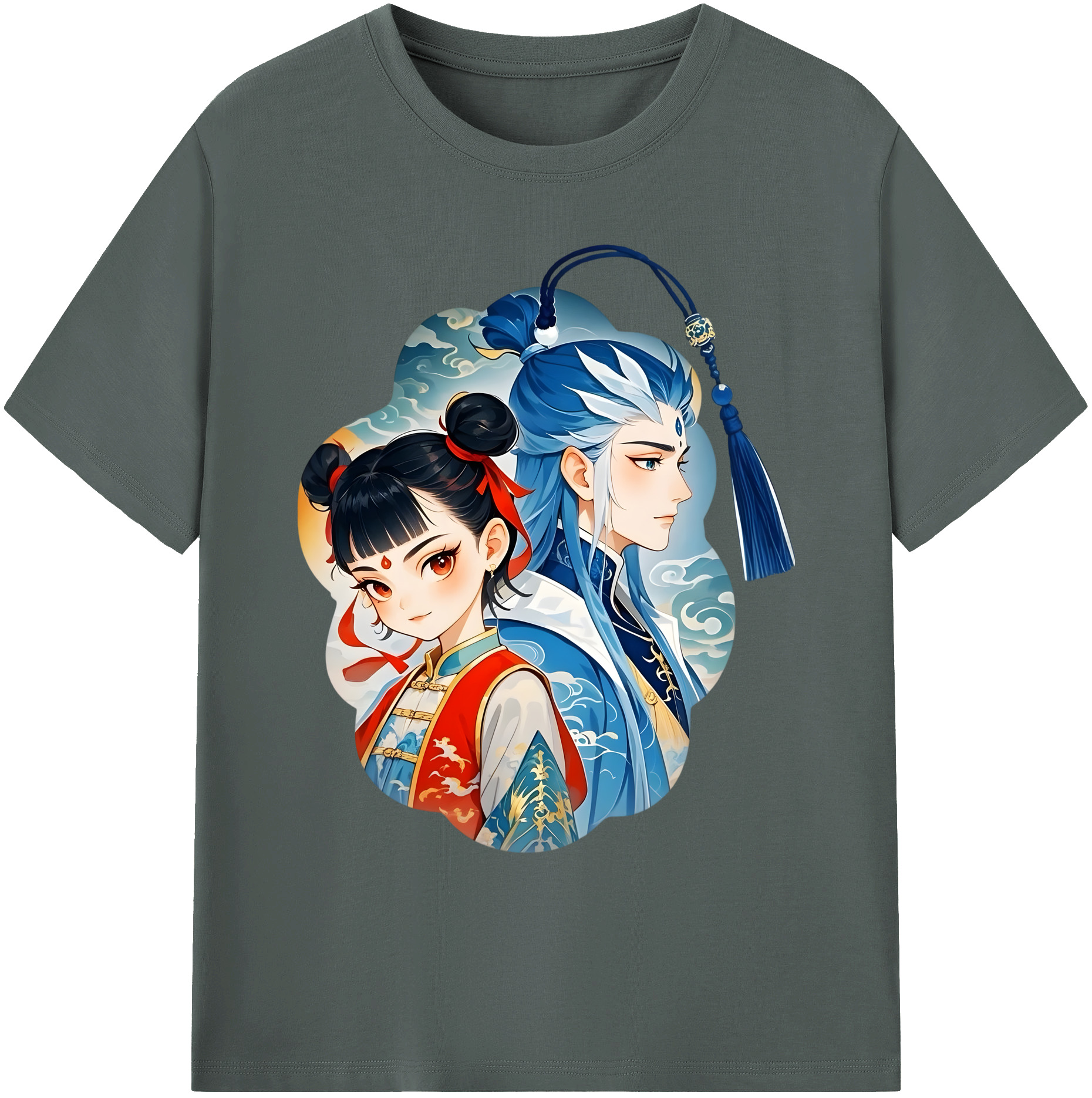 （画像用） Ne Zha 2 ナタ 魔童の大暴れ 綿100％ メンズ半袖Tシャツ｜肌触りやわらか＆通気性